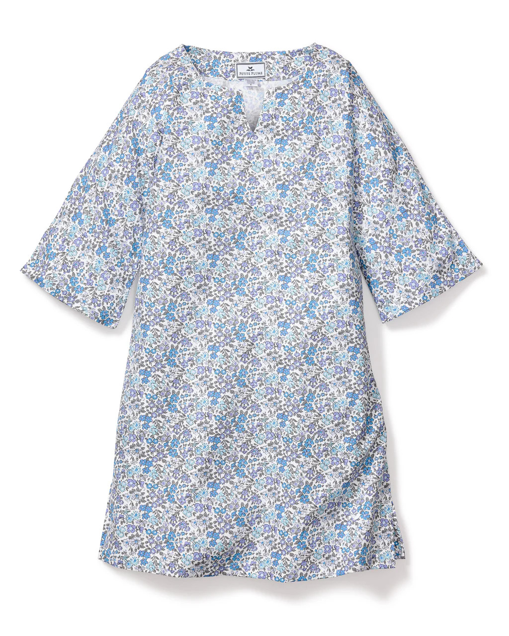 Girl's Twill Caftan in Fleur D'Azur | Petite Plume