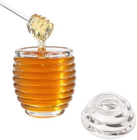 Meleira Pote de Mel em Acrílico Transparente Design Colmeia 200ml Com Tampa e Pegador | Amazon (BR)