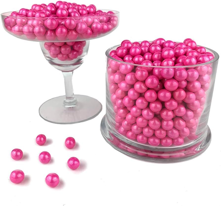 Color It Candy Shimmer Bright Pink Sixlets 2 Lb Bag - Perfect For Table Centerpieces, Weddings, B... | Amazon (US)
