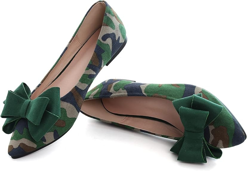 SAILING LU Womens Bowknot Ballet Flats Pointy Toe Casual Flat Shoes Suede Dressy Wear to Work Sli... | Amazon (US)