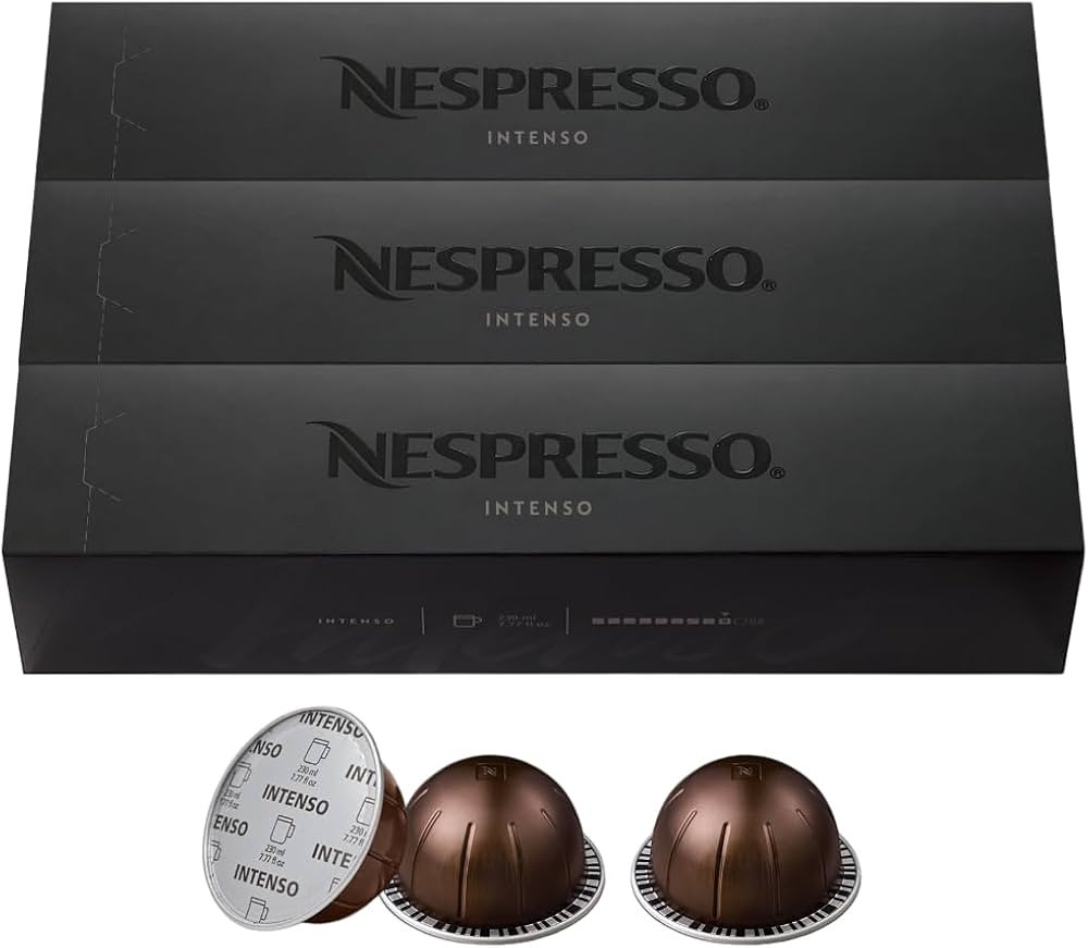 Nespresso Capsules Vertuo, Intenso, Dark Roast Coffee, 30-Count Coffee Pods, Brews 7.8oz | Amazon (US)