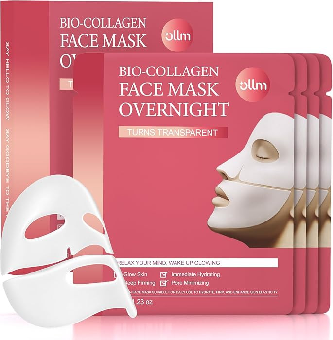 Korean Overnight Collagen Face Mask: 35gx4ea Hydrating Elasticity Lifting Firming, Face Masks Ski... | Amazon (US)