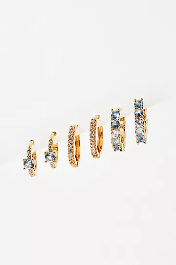 Set of Three Birthstone Hoop Earrings | Anthropologie (US)