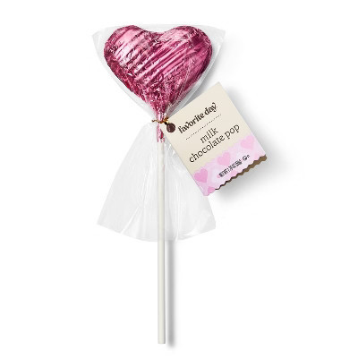 Valentine's Heart-shaped Milk Chocolate Pop Candy - 1.76oz - Favorite Day™ | Target