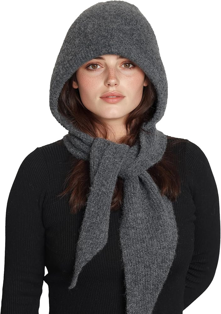 PuTian Hooded Scarf for Women Hat Scarf Set 2 In One - Soft Warm Knitted Neck Wear for Winter Col... | Amazon (US)