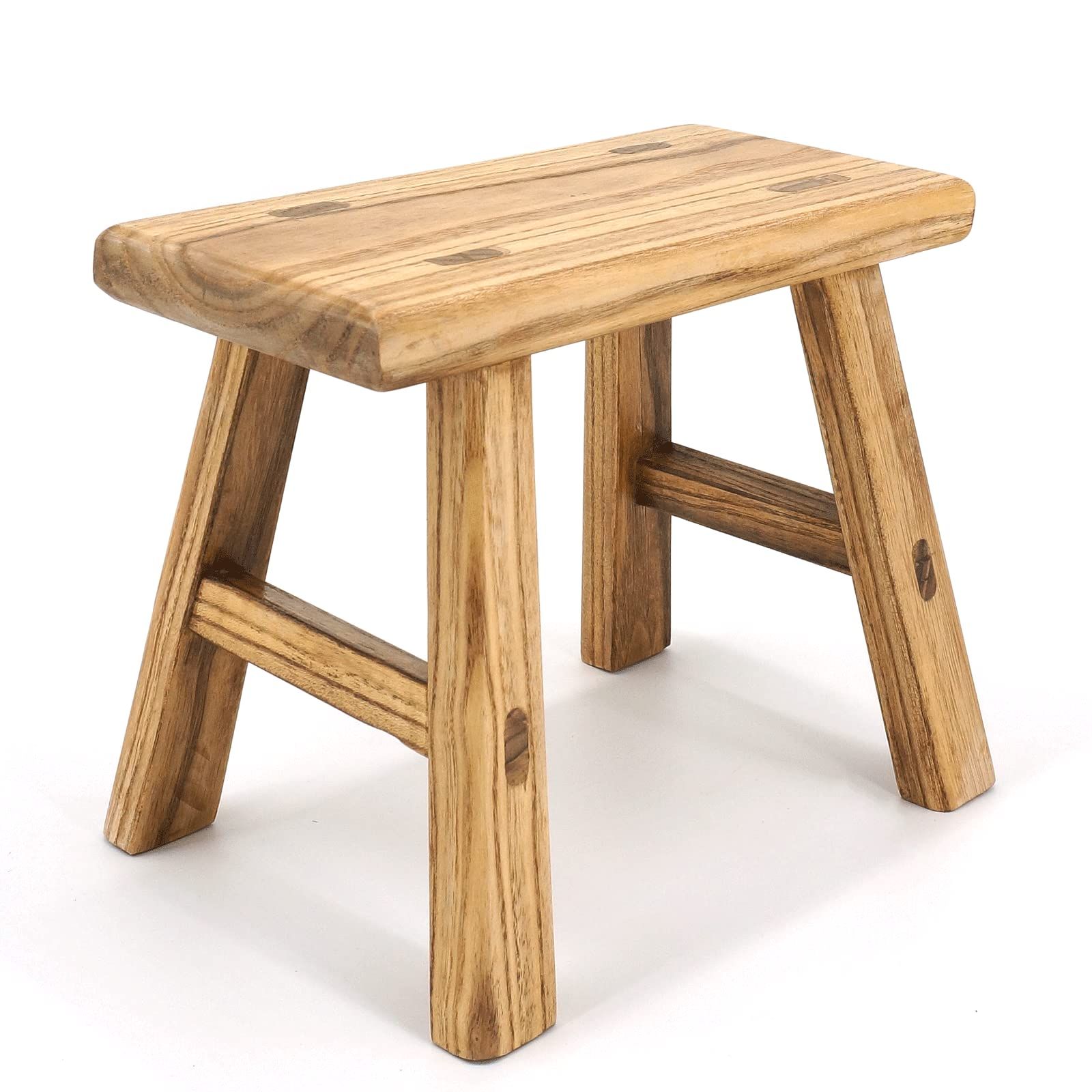 ANQILEE Handmade Solid Wood Stool Milking Stool 10" Height Wooden Step Stool Simple Wooden Viking... | Amazon (US)