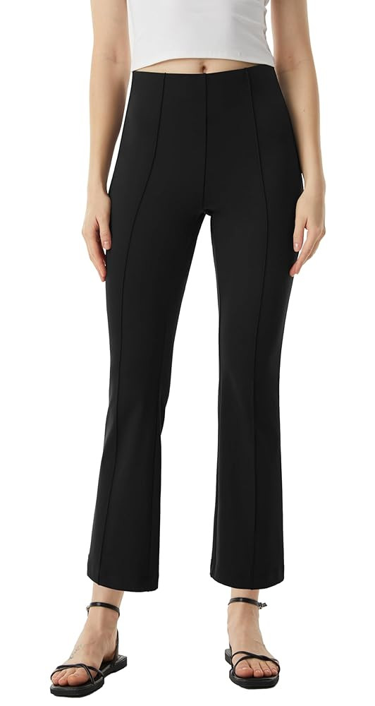 AFITNE Women's Yoga Pants with Pockets Stretchy Pull On High Waisted Cropped Pants Work Casual Dr... | Amazon (US)
