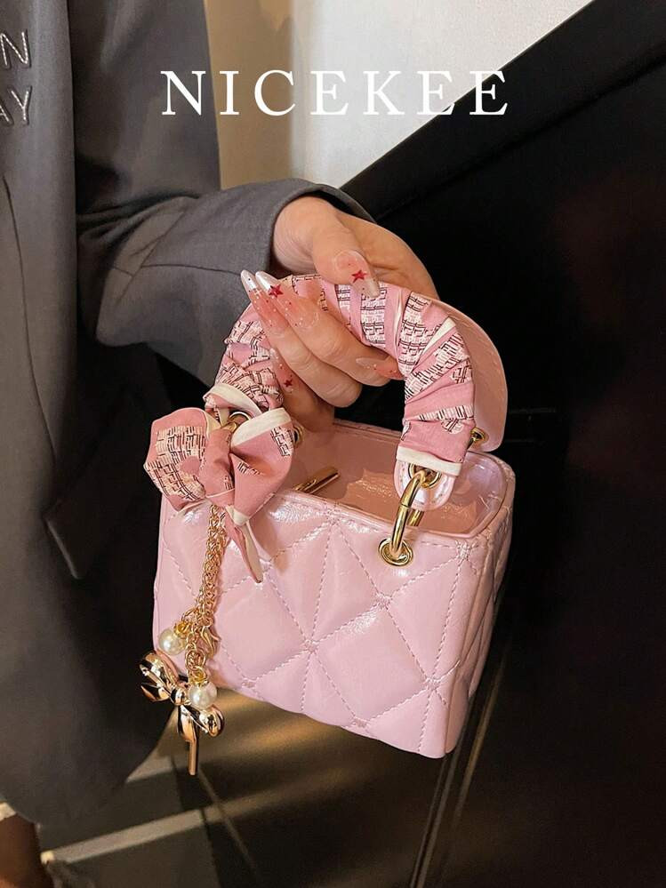 Exquisite Mini High-Quality Textured New Popular Sweet Silk Scarf Handbag In Spring And Summer, N... | SHEIN