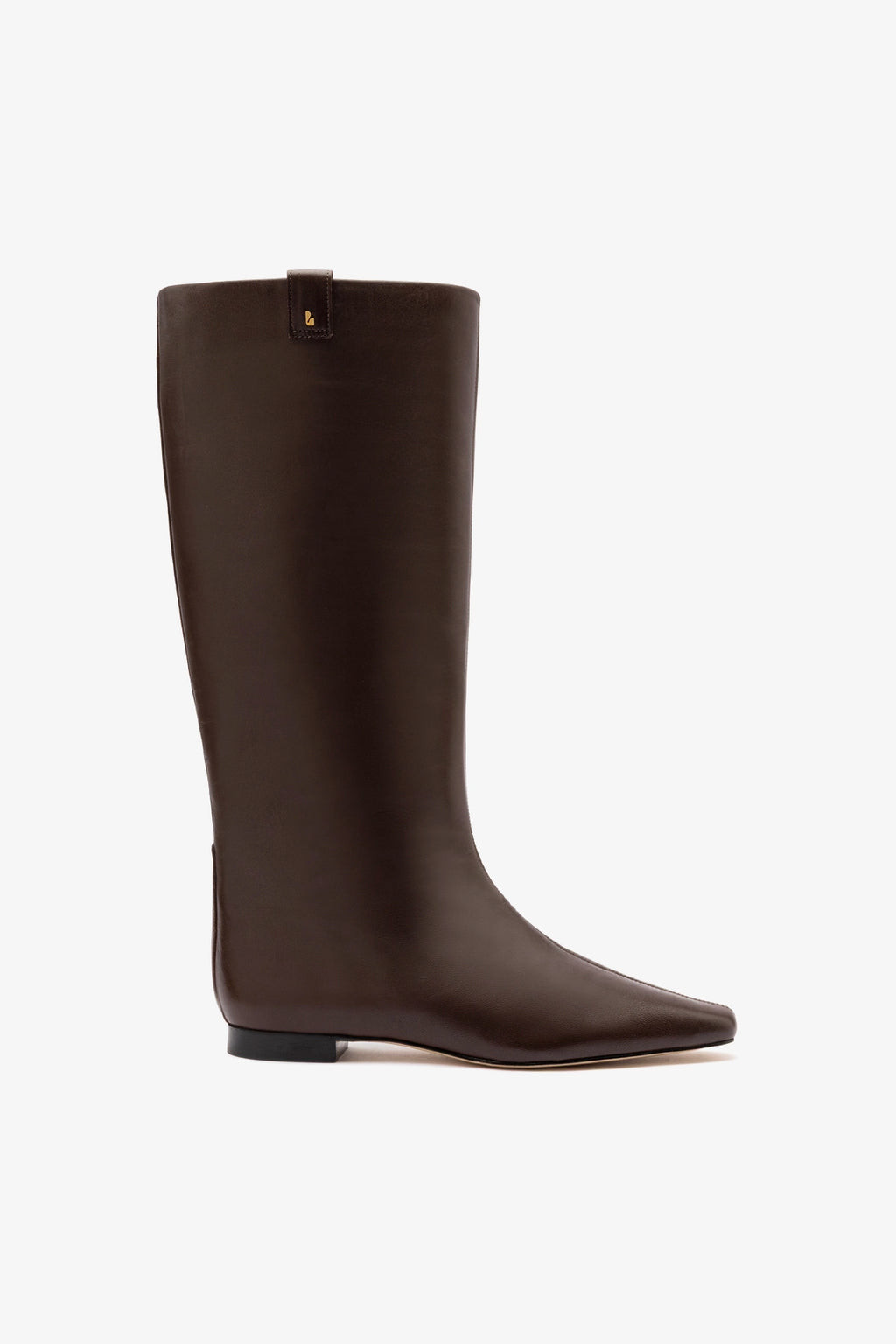 Alexis Flat Boot In Brown Leather | Larroude
