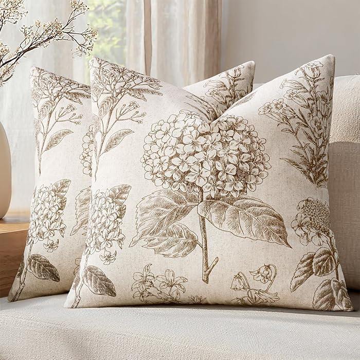 Set of 2 Decorative Floral Pillow Covers Boho Vintage Pillows Farmhouse Couch Covers for Sofa Bed... | Amazon (US)