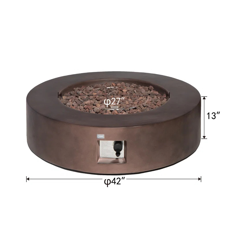 Sonder Sandstone 13'' H x 42'' W Magnesium Oxide Propane Outdoor Fire Pit Table | Wayfair North America