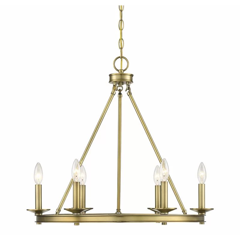 Poynor Candle Style Wagon Wheel Chandelier | Wayfair North America