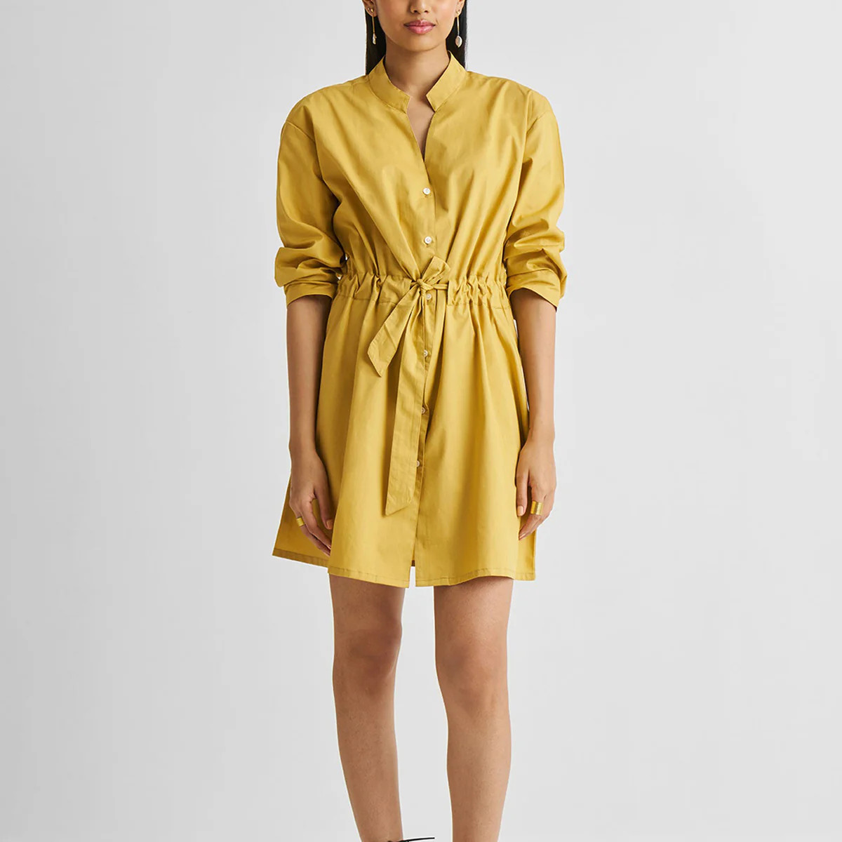 Short Tie Waist Dress in Tuscan Sun | Reistor