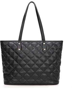 Montana West Quilted Tote Bag for Women Large Shoulder Bag Fashion Handbags with Top Zipper | Amazon (US)