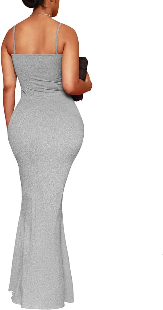 Hafailia Women's Casual Soft Lounge Long Slip Dress Sexy Sleeveless Bodycon Maxi Dresses Evening ... | Amazon (US)