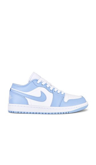 Air Jordan 1 Low Sneaker in White & Aluminum | Revolve Clothing (Global)