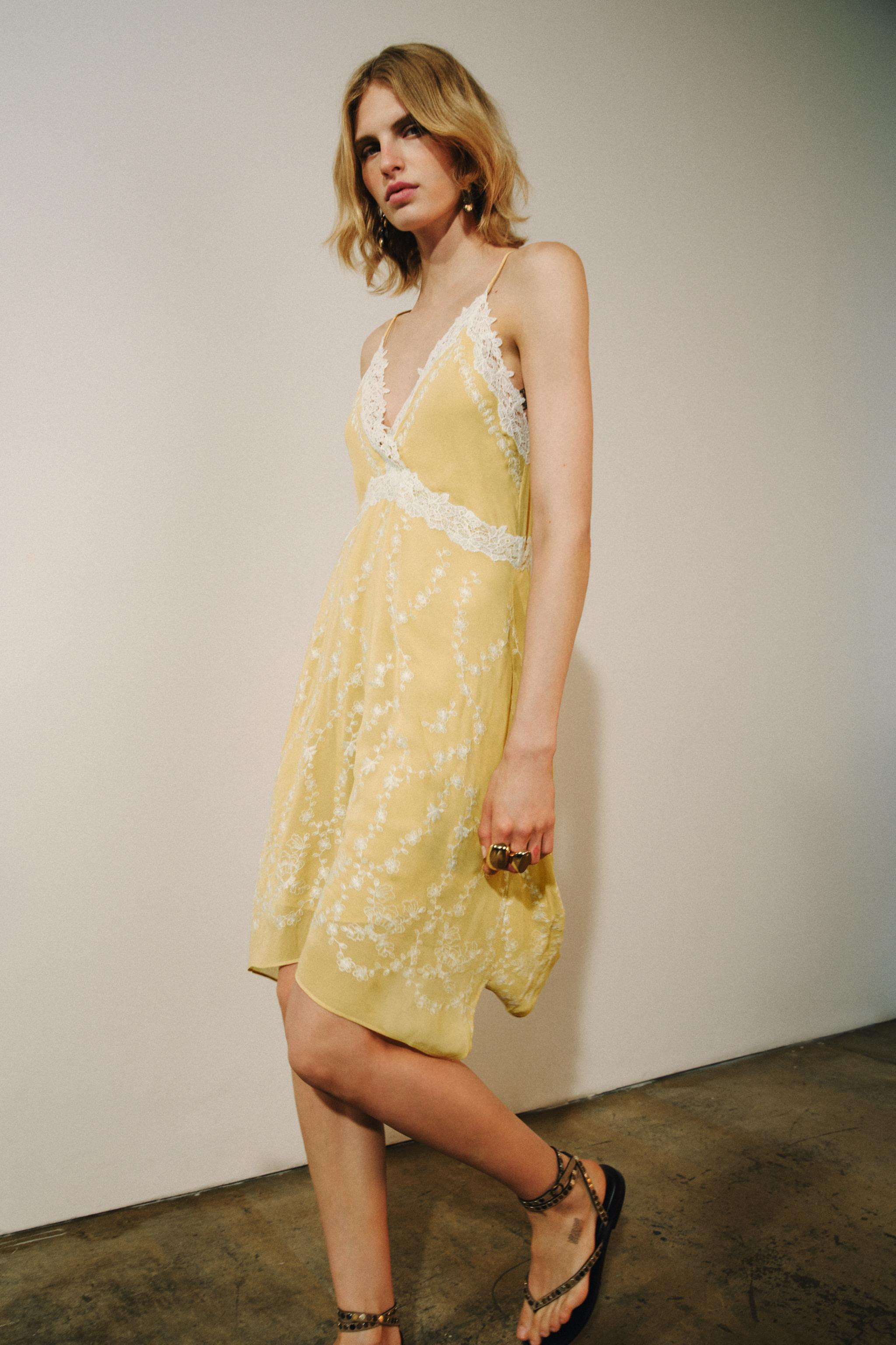 ZW COLLECTION EMBROIDERED SHORT DRESS | Zara US