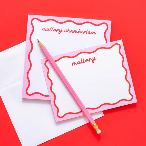 Wavy Collection Personalized Notepad & Stationery Bundle | Joy Creative Shop
