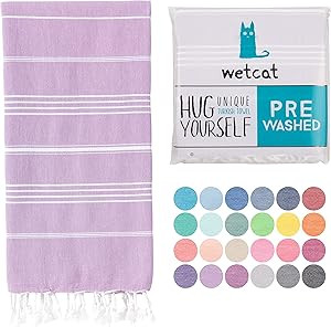 WETCAT Turkish Beach Towel Oversized 38x71 100% Cotton Sand Free Quick Dry Towel Extra Large Turk... | Amazon (US)