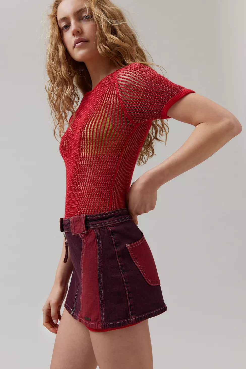 BDG Suki Racer Moto Denim Micro Mini Skirt | Urban Outfitters (US and RoW)