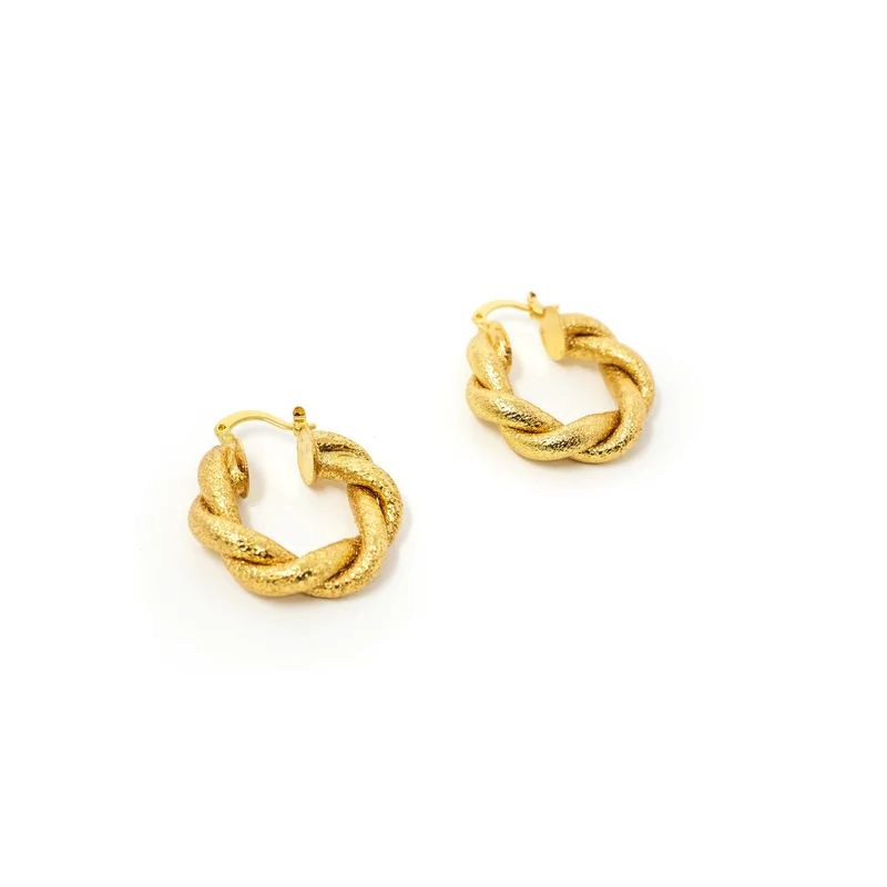 Gold Foil Twist Hoop Earrings | The Sis Kiss