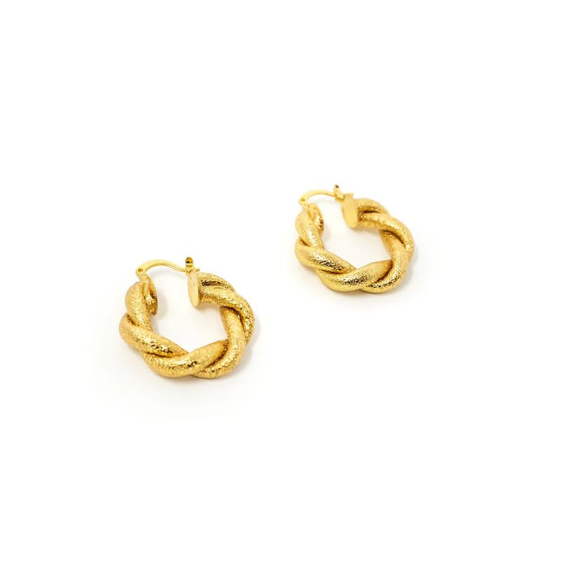 Gold Foil Twist Hoop Earrings
                   
          
                 4.5 star rating   2... | The Sis Kiss