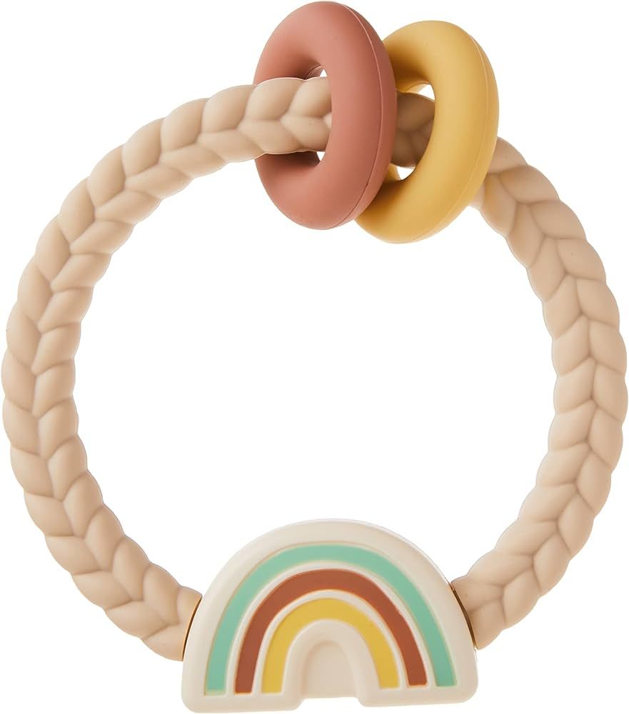 Itzy Ritzy Silicone Teether with Rattle; Features Rattle Sound, Two Silicone Rings and Raised Tex... | Amazon (US)