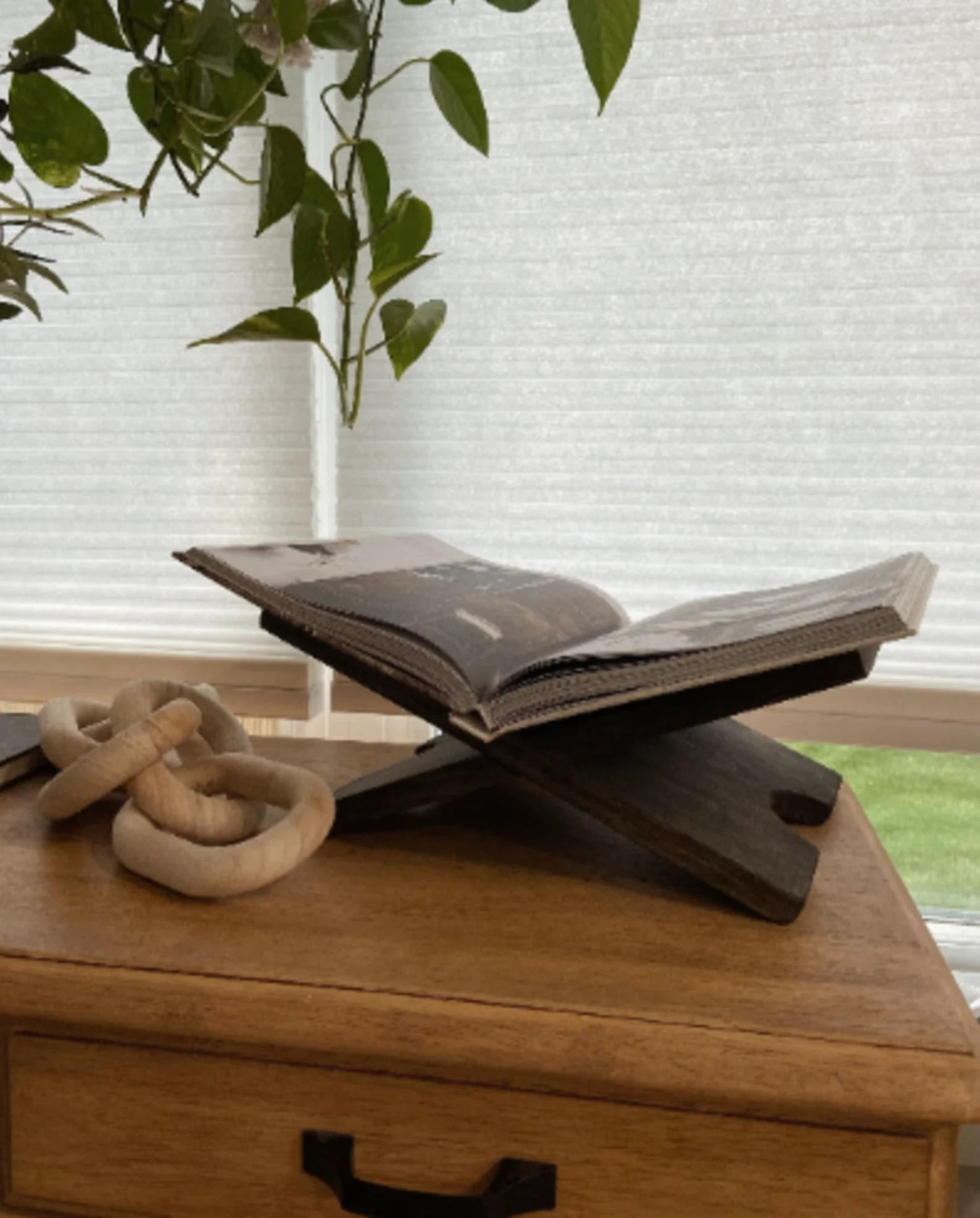 Open Book Display | Wood Book Display | Wood Book Stand | Recipe Book Stand | Contemporary Book S... | Etsy (US)