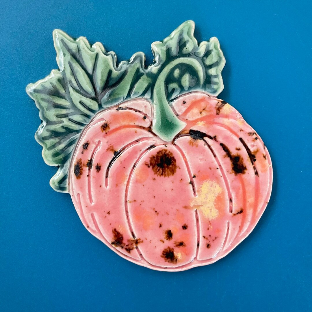 Ceramic Pumpkin Mosaic Tile, Handcrafted And Handpainted Fall Autumn Garden Squash Gourd, For Cra... | Etsy (US)