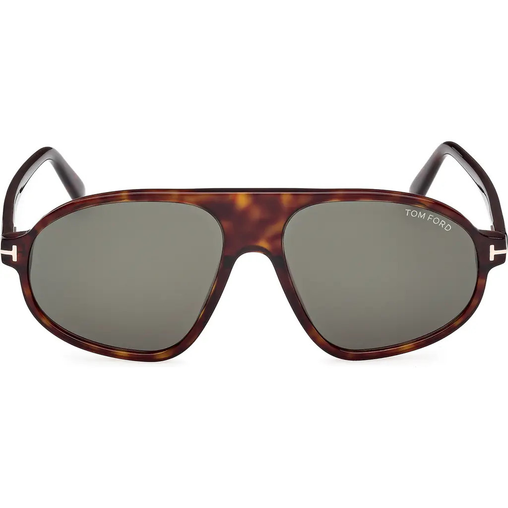 TOM FORD 58mm Pilot Sunglasses in Dark Havana /Green at Nordstrom Rack | Nordstrom Rack