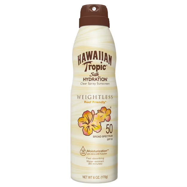 Hawaiian Tropic Silk Hydration Weightless Sunscreen Spray - SPF 50 - 6oz | Target