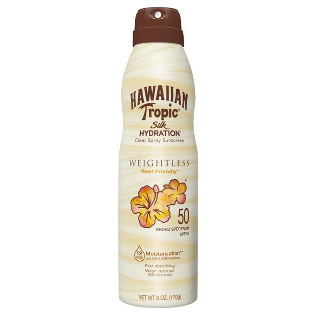 Hawaiian Tropic Silk Hydration Weightless Sunscreen Spray - SPF 50 - 6oz | Target