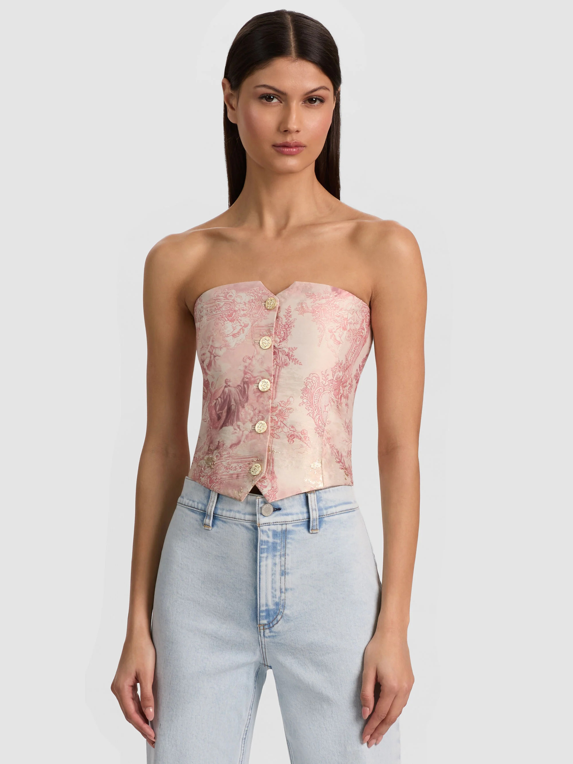 KELCEY STRAPLESS VEST | Alice + Olivia