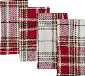 Newbridge Sully Tartan Christmas Plaid Fabric Napkins, 100% Woven Cotton Holiday Napkins, Set of ... | Amazon (US)