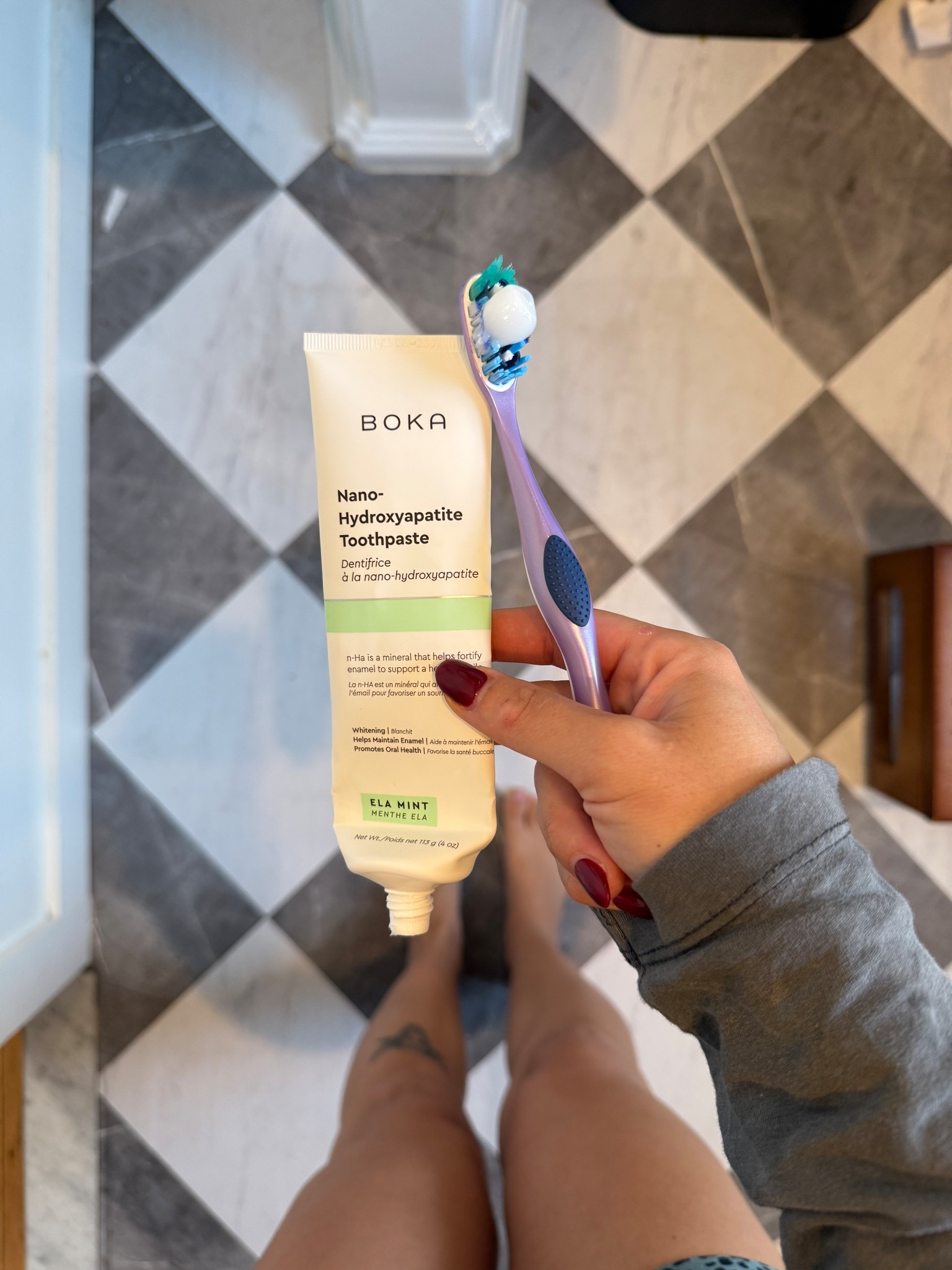 Finished the tube before ever sharing! I’ve been using boka toothpaste for years on and off (I get it, ordering toothpaste can become a thing when the pharmacy is down the block) but how worth it is a healthy mouth? Something I read that stuck with me was “oral hygiene isn’t cosmetic, it’s cardiovascular” and from that perspective, taking your oral health seriously should be a top priority. 

Nano hydroxyapatite is a mouthful but did you know it’s remineralizing which means less time drilling cavities and more time building up your teeth’s enamel to prevent them?! It’s not rocket science - just science, science 🪥 

#LTKFamily