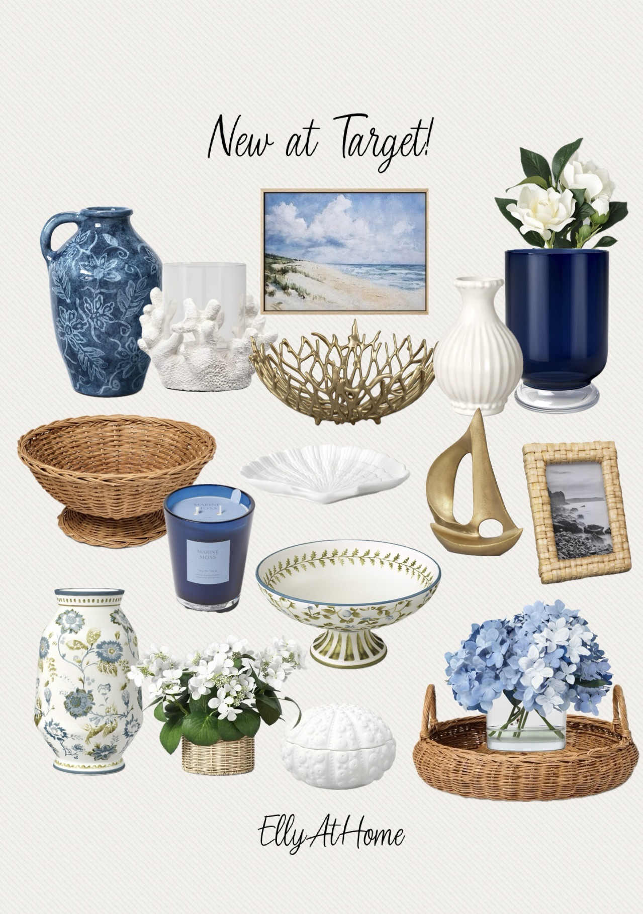 New coastal collection and spring to summer decor accessories! Vases, florals, candleholders, floral arrangements, kitchen accessories, outdoor dining, photo frames and more! @Target   Free shipping

#LTKHome