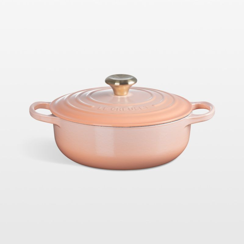 Le Creuset Peche 3.5-Qt. Signature Round Sauteuse + Reviews | Crate & Barrel | Crate & Barrel
