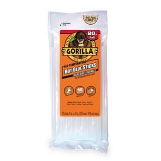 Gorilla 8 in. Full Hot Glue Sticks (20-Count) (4-Pack) 3032002 - The Home Depot | The Home Depot