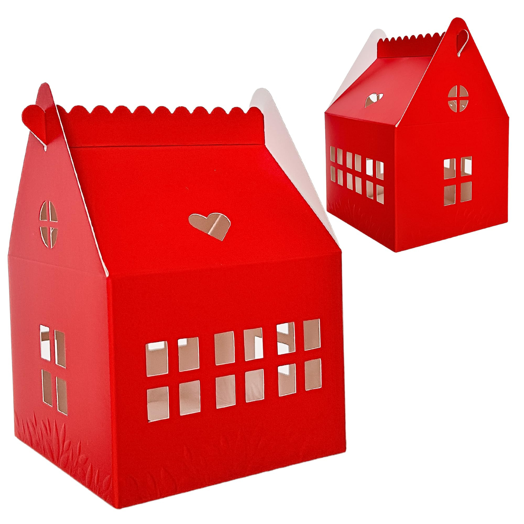 Red 30 Pcs Cottage House Shaped Gift Boxes with Embossing for Treats, Desserts, Fancy Cookie, Gab... | Amazon (US)