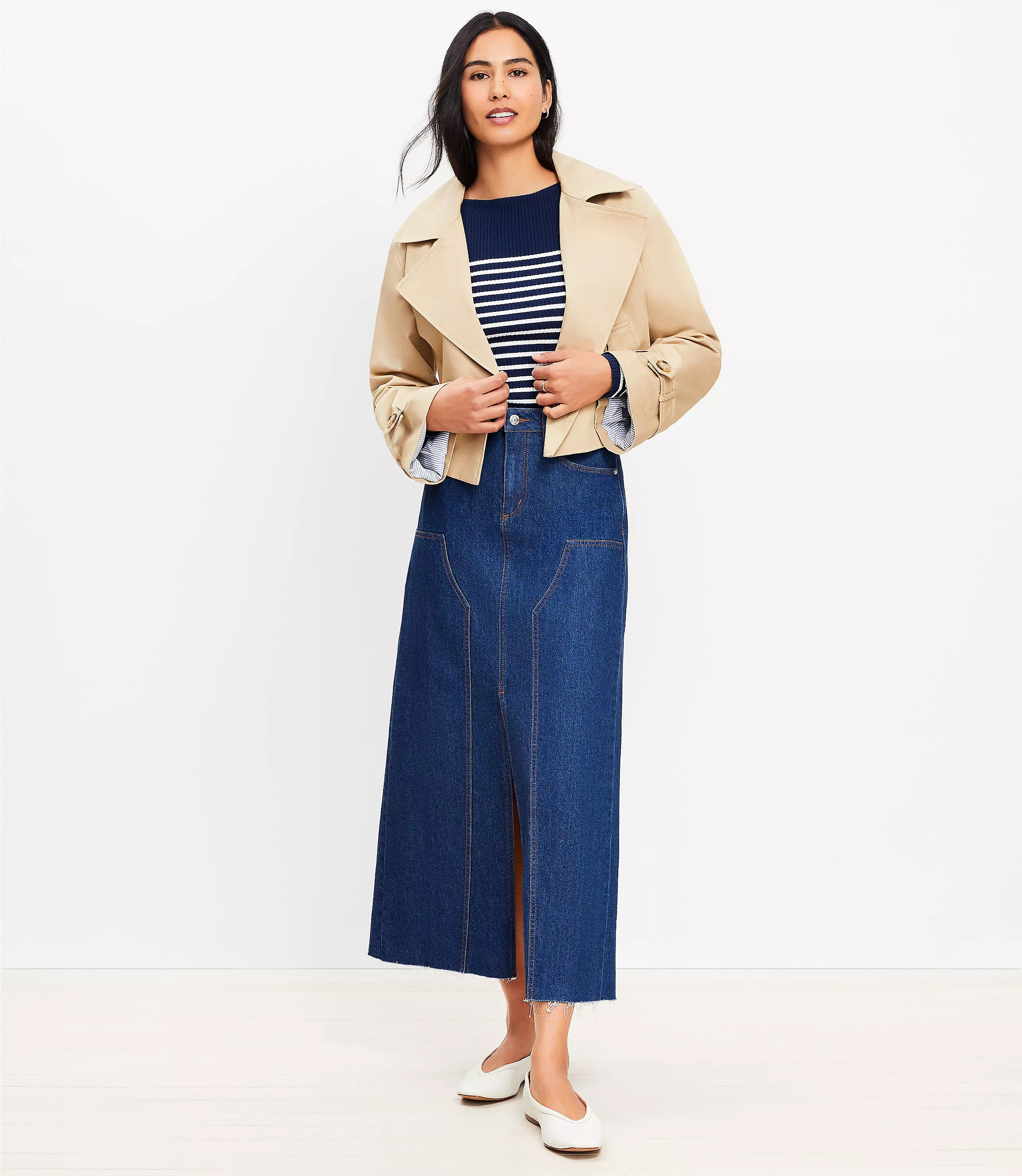 Denim Utility Maxi Skirt | LOFT