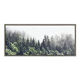 Kate and Laurel Sylvie Lush Green Forest On A Foggy Day Framed Canvas Wall Art by The Creative Bu... | Amazon (US)