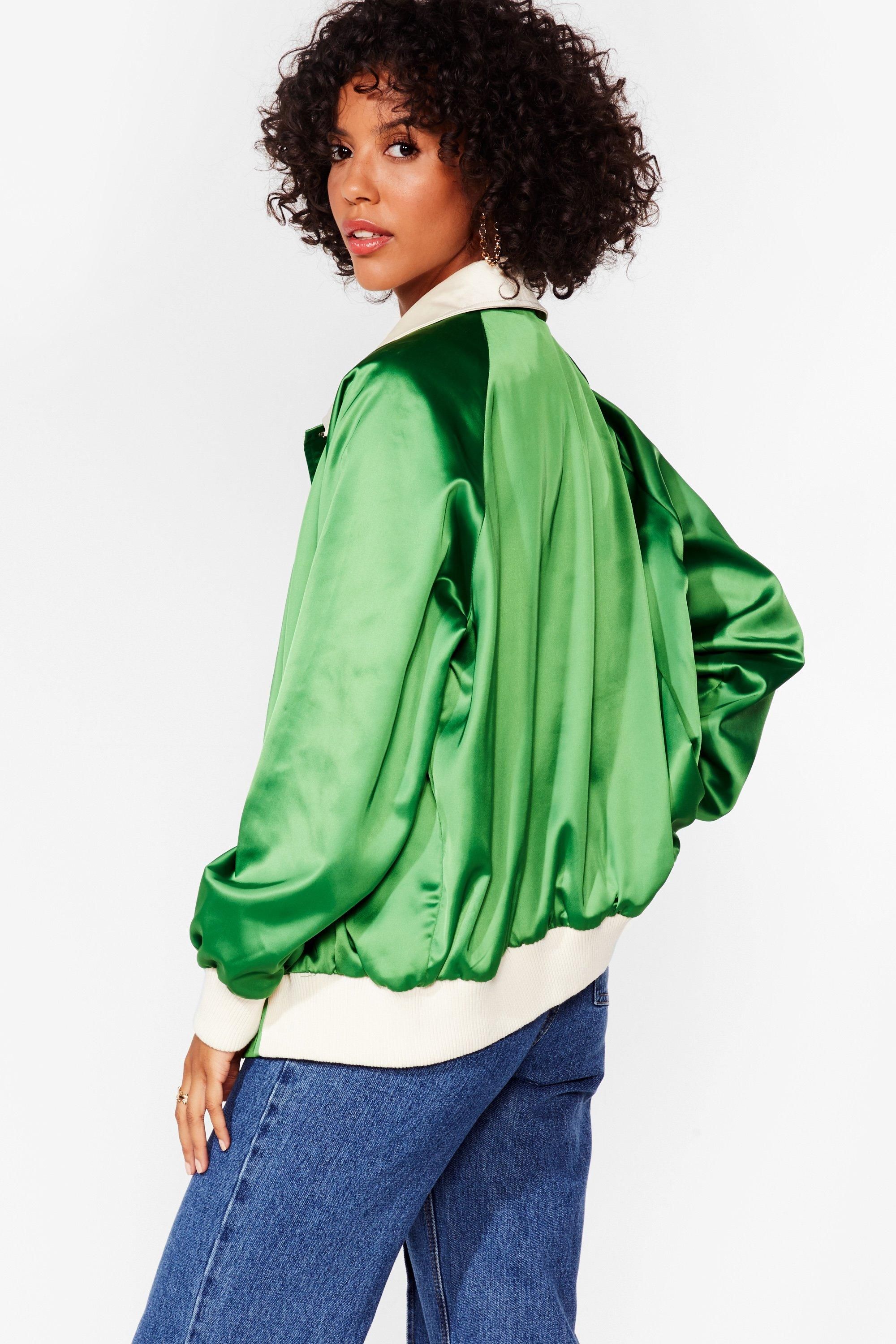 Oversized Satin Bomber Jacket | Nasty Gal (US)