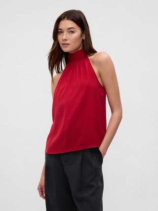 Satin Tie-Back Halter Top | Gap Factory