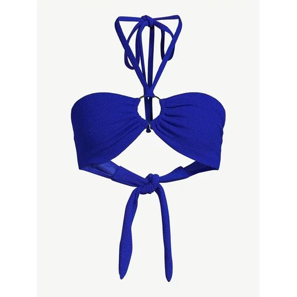 Love & Sports Women's Swim 70's O-Ring Halter Bikini Top, Scrunchy - Walmart.com | Walmart (US)