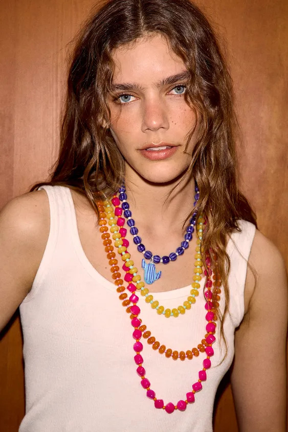 PACK OF 4 NECKLACES WITH BALLS AND CACTUS | Zara UK