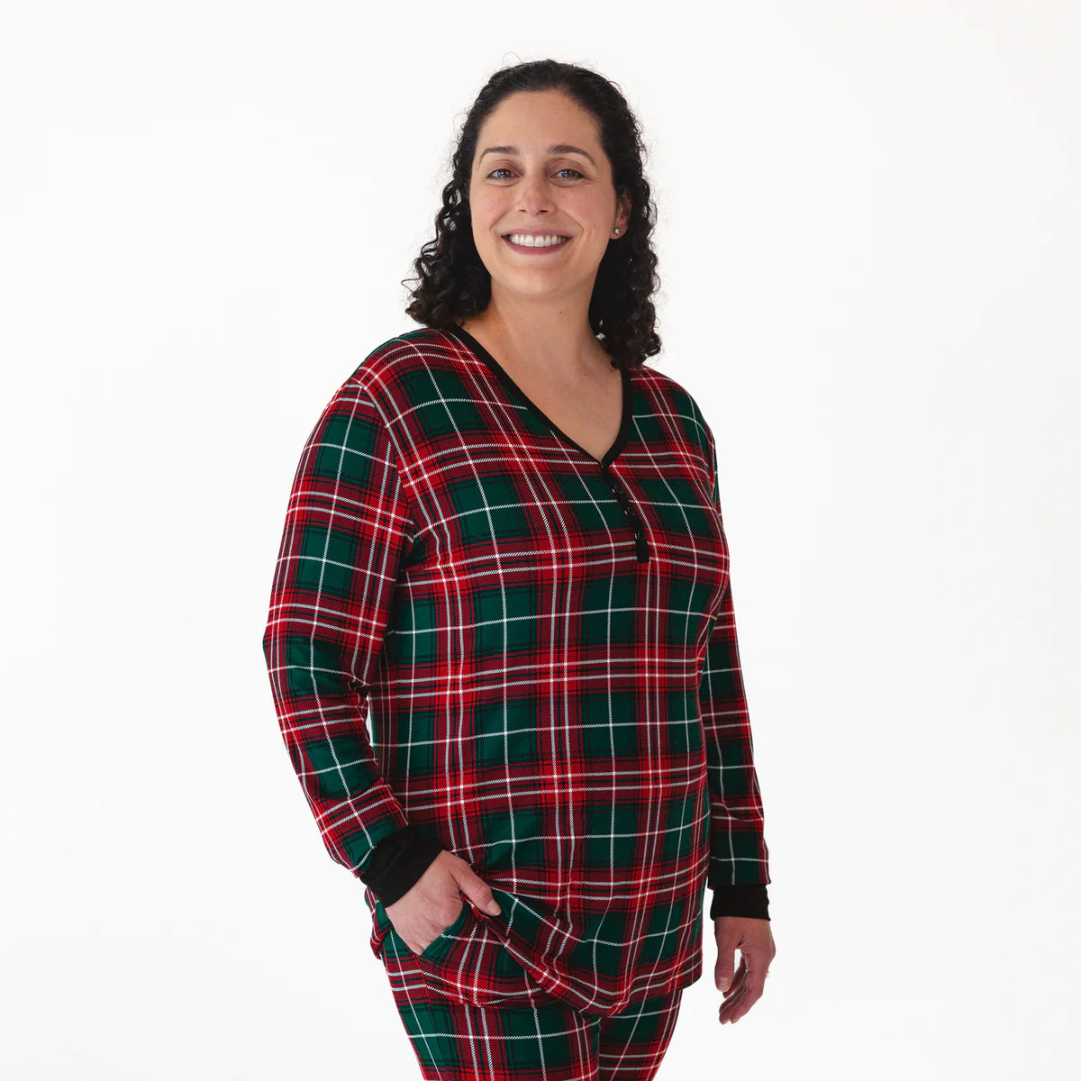 Fireside Plaid Women's Pajama Top | Little Sleepies