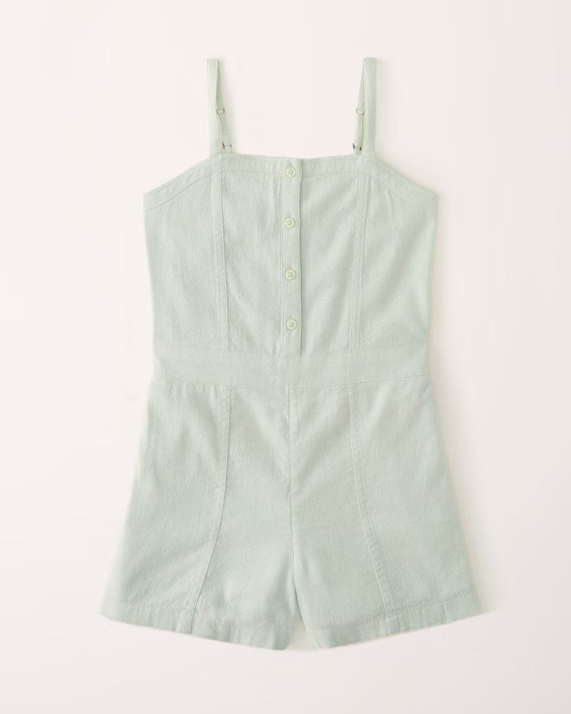 girls linen-blend romper | girls new arrivals | Abercrombie.com | Abercrombie & Fitch (US)