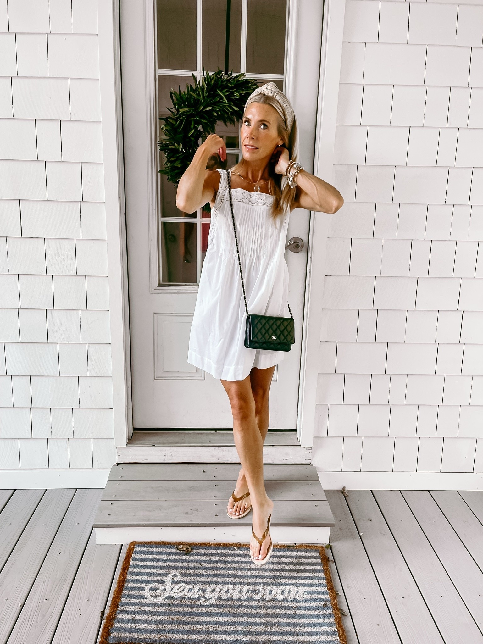 The perfect white summer dress from Madewell. It even has pockets🙌 I also linked this cute coastal outdoor mat from Target.

#LTKOver40 #LTKmomlife