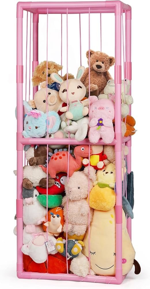 Stuffed Animal Zoo Storage Stuffed Animal Holder PVC Plush Storage Organizer Shelf with Elastic B... | Amazon (US)