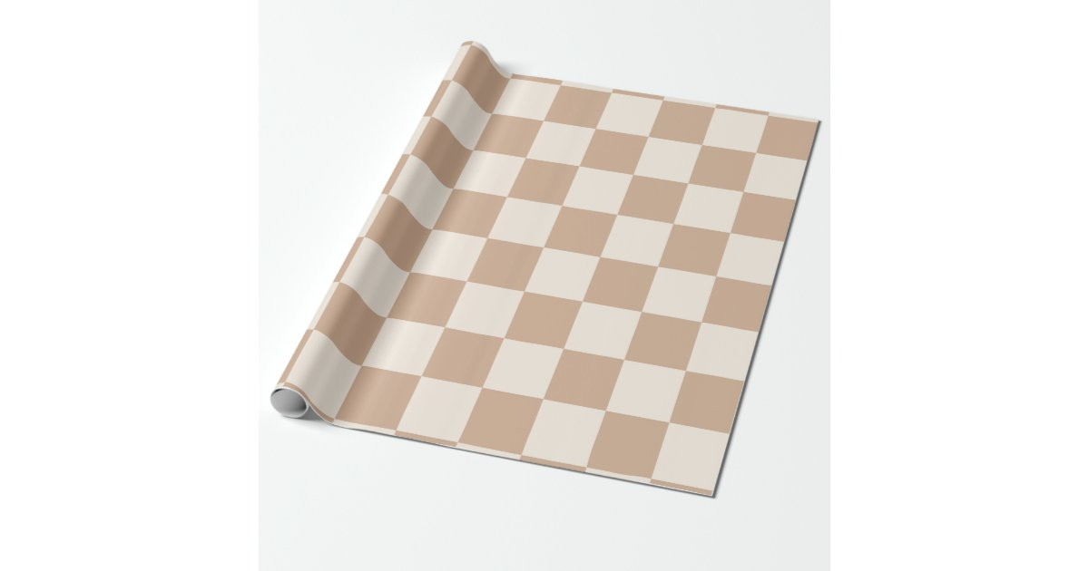 Checkered Caramel Brown Wrapping Paper | Zazzle
